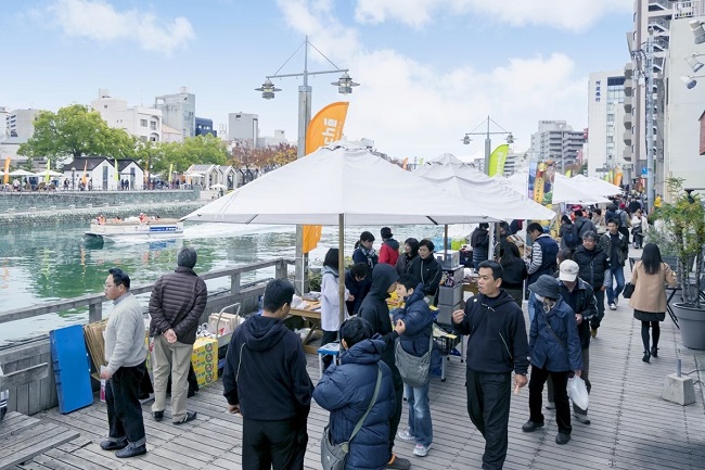 Promenade in der Innenstadt von Tokushima