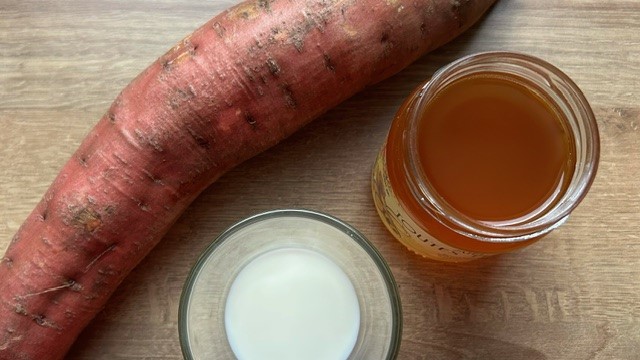 Süßkartoffel, Honig und Sojamilch