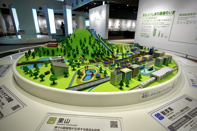 Stadmodell im Ausstellungsbereich "Environmental Creation Lab" des Commutan Fukushima
