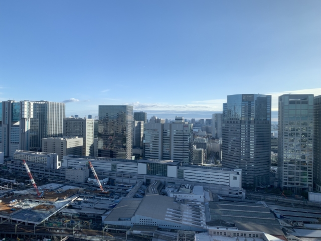 Der Bahnhof Shinagawa von obe