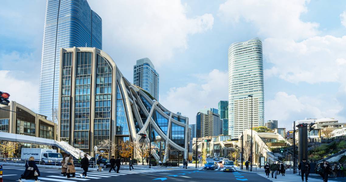 Azabudai Hills Garden Plaza in Tokyo.