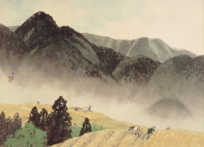 Kawai Gyokudō, “Distant Thunder in Early Summer” (1952), Yamatane Museum of Art